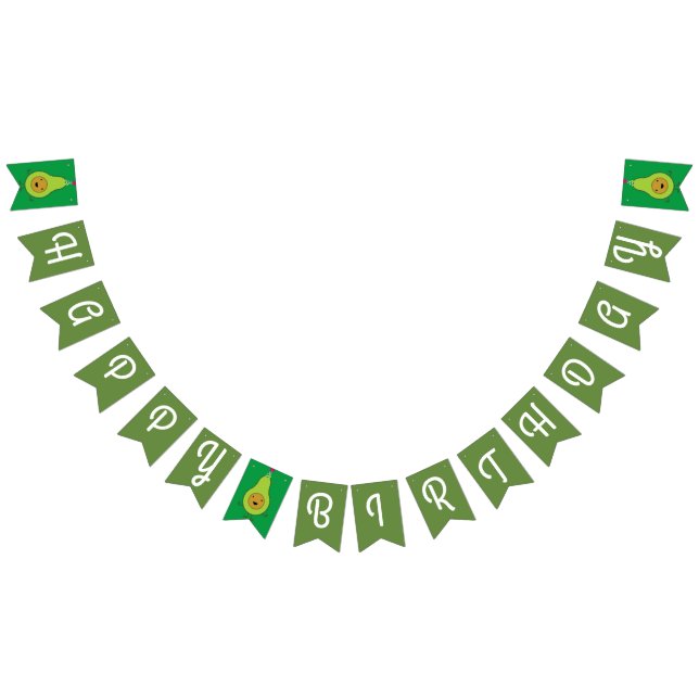 Avocado mignonne joyeux bannière de Bunting Annive (Tout)