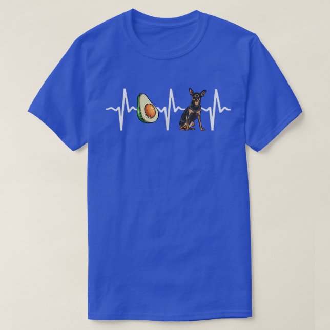 Avocado Miniature Pinscher Heartbeat Dog Lover  T-Shirt (Design Front)