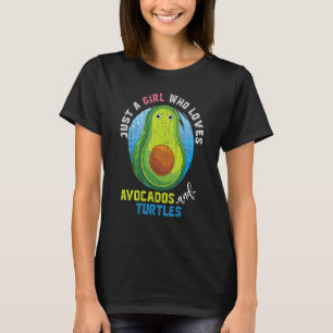 Avocado Ocean Animal  Girls Women Pet Cute Turtle T-Shirt