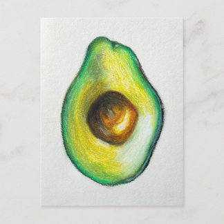 Avocado Oil Pastel Drawing Original Artwork Postcard