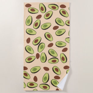 Avocado Pattern Beach Towel