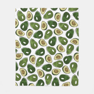 Avocado pattern fleece blanket