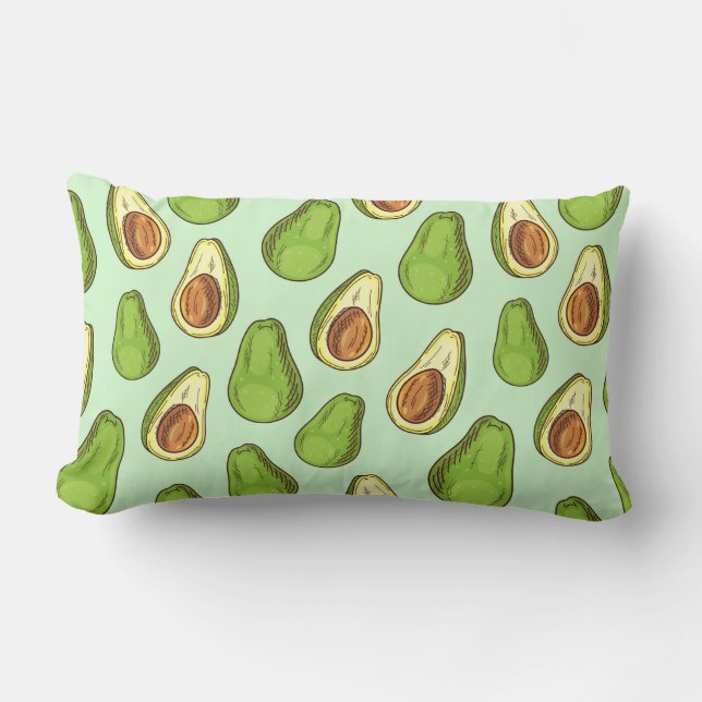 Avocado Pattern Lumbar Pillow (Front)