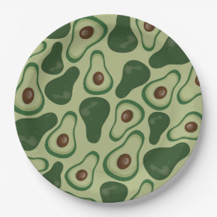 Avocado pattern paper plate