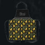 Avocado Pattern Personalized Kitchen Apron<br><div class="desc">Repeat pattern avocado custom name option. Add your own name for a unique apron.</div>