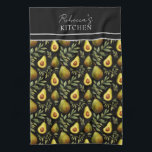 Avocado Pattern Personalized Kitchen  Kitchen Towel<br><div class="desc">Repeat pattern avocado custom name option. Add your own name for a unique apron.</div>