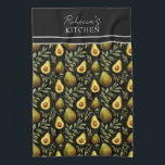 Avocado Pattern Personalized Kitchen  Kitchen Towel<br><div class="desc">Repeat pattern avocado custom name option. Add your own name for a unique apron.</div>
