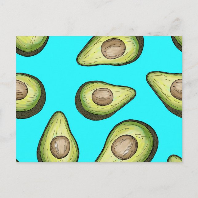 Avocado Pattern Postcard (Front)