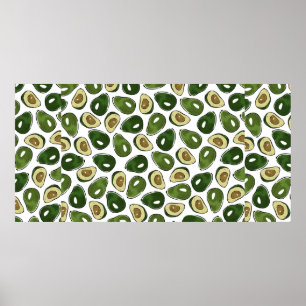 Avocado pattern poster