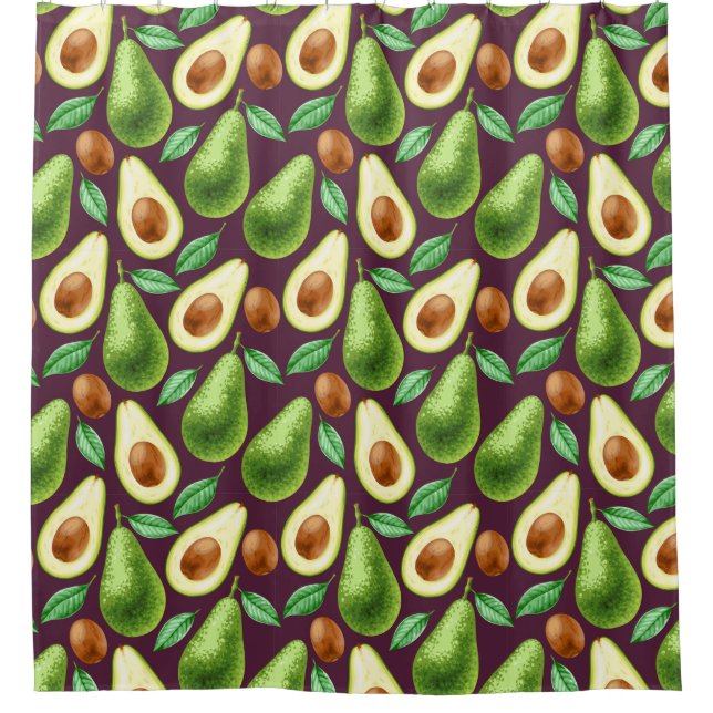 Avocado Pattern Shower Curtain (Front)