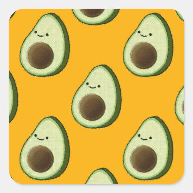 Avocado Pattern Square Sticker (Front)