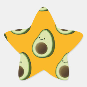 Avocado Pattern Star Sticker