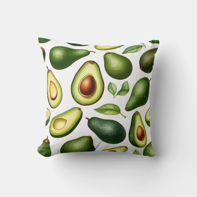 Avocado pattern throw pillow (Front)