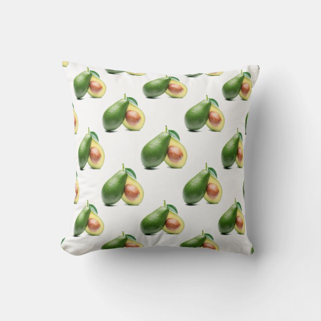 Avocado Pattern Throw Pillow (Front)