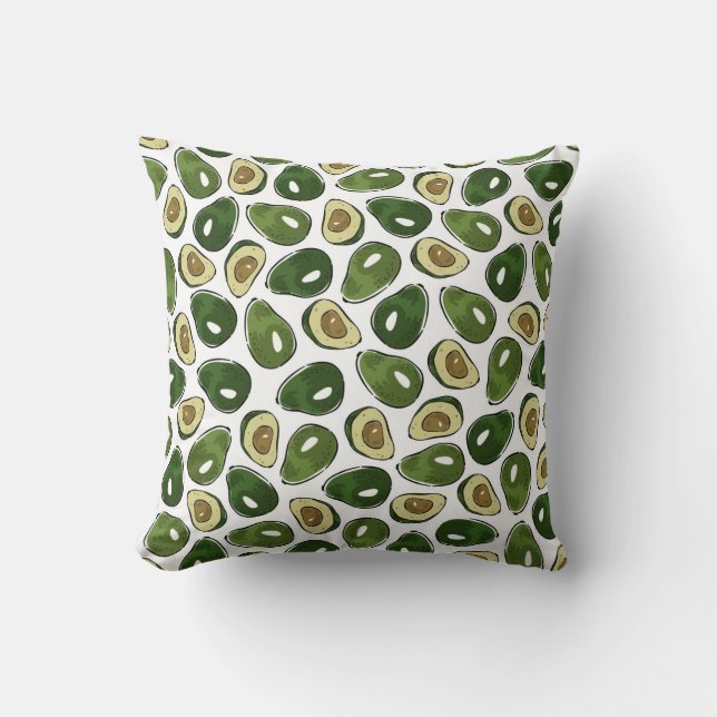 Avocado pattern throw pillow (Front)