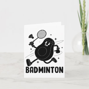 Avocado Playing Badminton Healthy Vegetarian Food Card