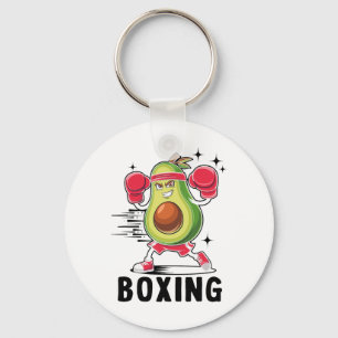 Avocado Playing Boxing Healthy Vegetarian Food Keychain