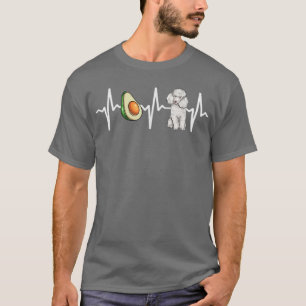Avocado Poodle Heartbeat Dog Lover T-Shirt
