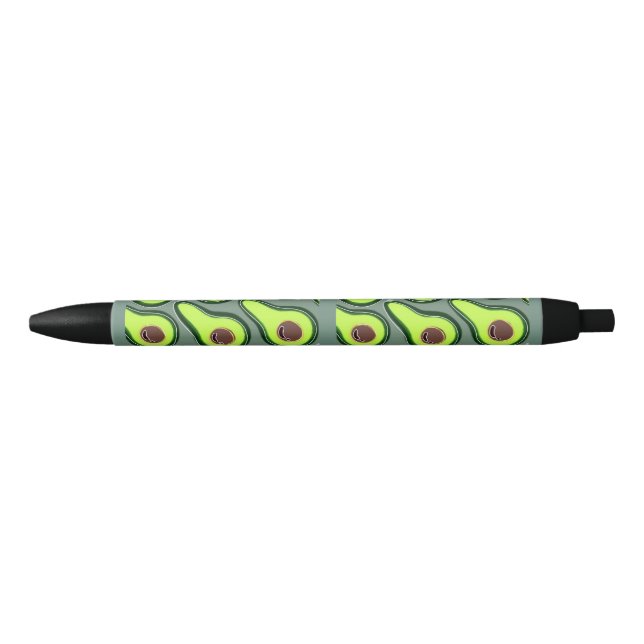 Avocado Pop Art – Fresh & Fun Pattern Black Ink Pen (Front)