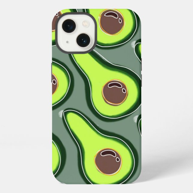 🥑 Avocado Pop Art – Fresh & Fun Pattern 🥑 iPhone Case (Back)