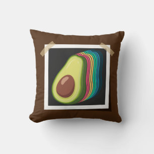 Avocado Retro Photo Colour Scheme Fruit Vintage Throw Pillow