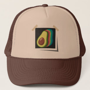 Avocado Retro Photo Colour Scheme Fruit Vintage Trucker Hat