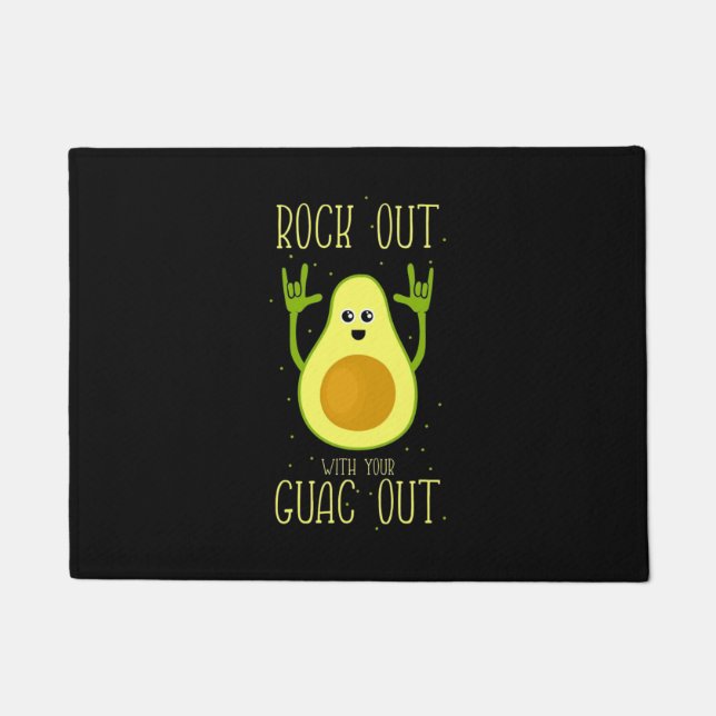 Avocado Rock Out With Your Guac Out Doormat (Front)
