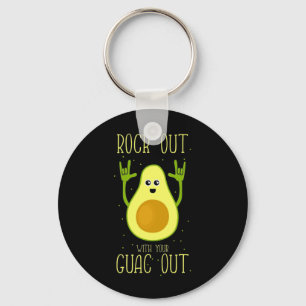 Avocado Rock Out With Your Guac Out Keychain
