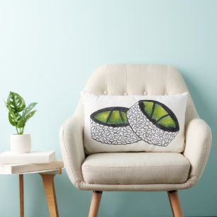 Avocado Roll Japanese Food Sushi Rolls Foodie Lumbar Pillow