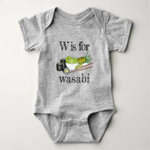 Avocado Roll Wasabi Sushi Japanese Food Restaurant Baby Bodysuit