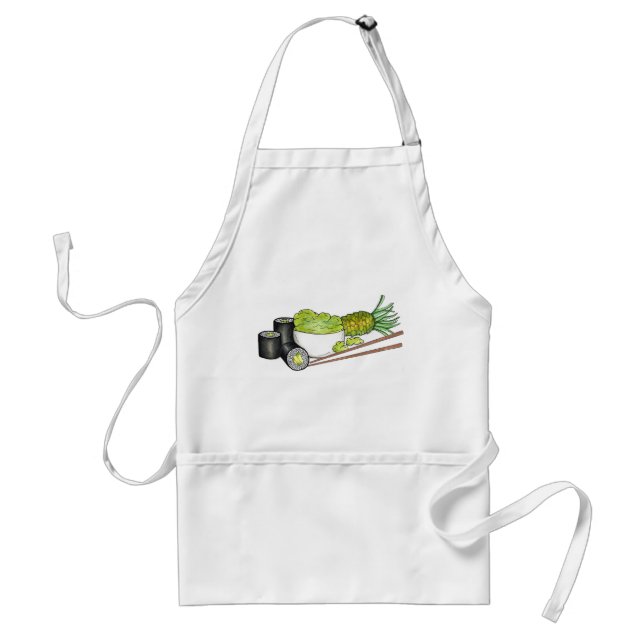 Avocado Rolls Wasabi Sushi Japanese Food Dinner Standard Apron (Front)