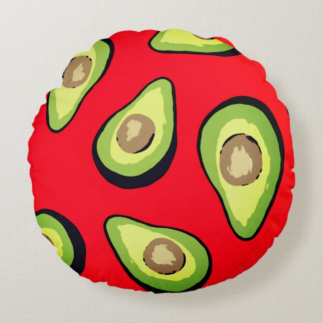 Avocado Round Pillow (Front)