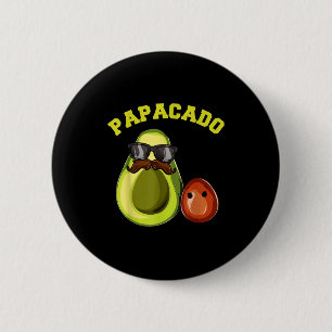 Avocado Shirt For Men, Papacado Pregnancy Announce 2 Inch Round Button