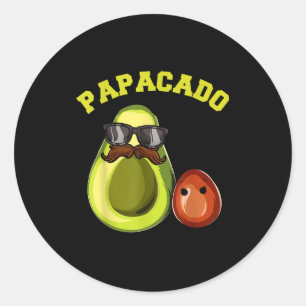 Avocado Shirt For Men, Papacado Pregnancy Announce Classic Round Sticker