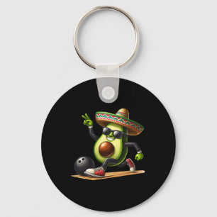 Avocado Showing Bowling Skills Cinco De Mayo Funny Keychain