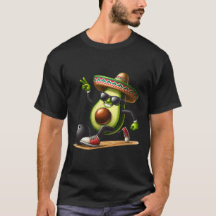 Avocado Showing Bowling Skills Cinco De Mayo Funny T-Shirt