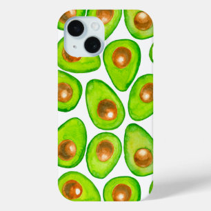 Avocado slices watercolor iPhone 15 case