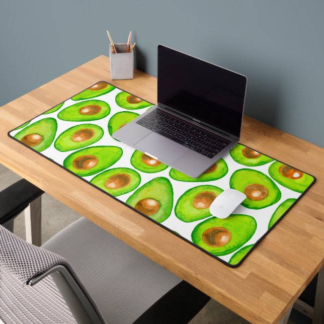 Avocado slices watercolor desk mat (Office 2)