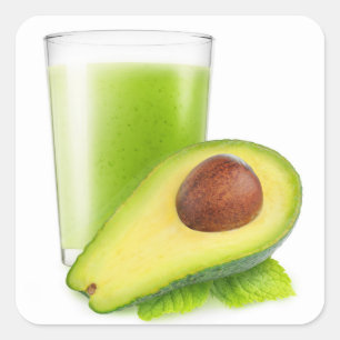 Avocado smoothie square sticker