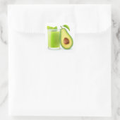 Avocado smoothie square sticker (Bag)