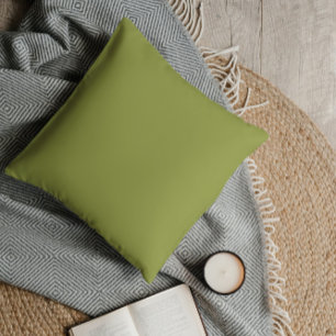 Avocado solid green throw pillow