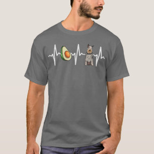 Avocado Standard Schnauzer Heartbeat Dog Lover  T-Shirt