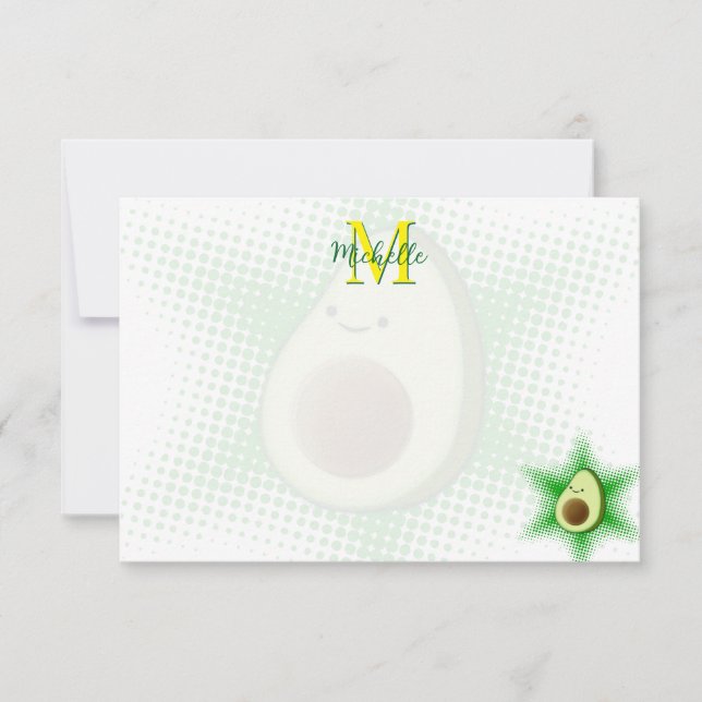 Avocado Superstar Custom Monogram Card (Front)