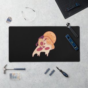 Avocado Surfing on a Slice of Pizza Summer Version Desk Mat