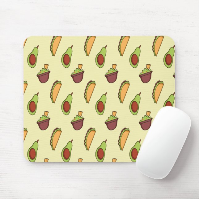 Avocado Taco Yellow Square Mouse Pad (With Mouse)