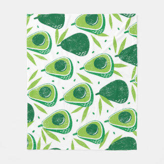 Avocado, textured stamp, seamless pattern. fleece blanket