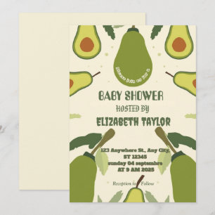 Avocado Themed Baby Shower Invitation 