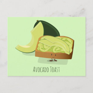 Avocado Toast cartoon   Postcard
