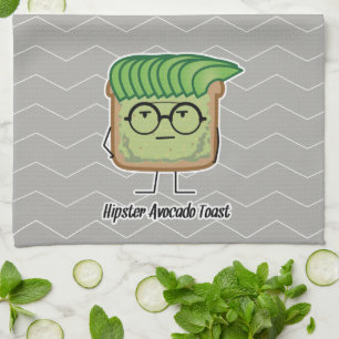 Avocado Toast Hipster glasses greaser hair Kitchen Towel