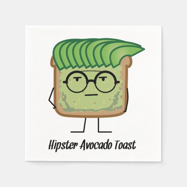 Avocado Toast Hipster glasses greaser hair Napkin (Front)